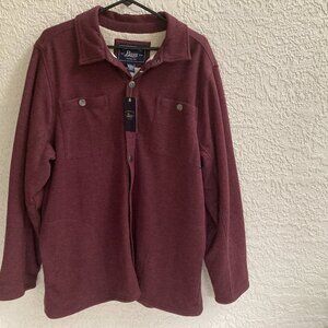 NEW  GH BASS SHERPA LINED JACKET Coat MEN  HUNTING HIKING CHORES  $90 Burgundy